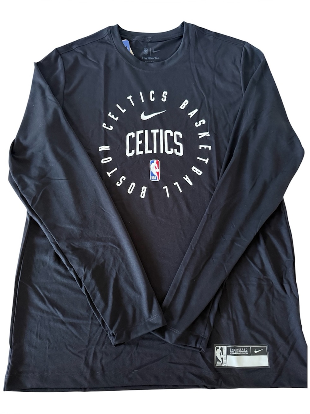 Nike NBA Boston Celtics Practice Long Sleeve Shirt Black HF1728-010 Mens L-Tall